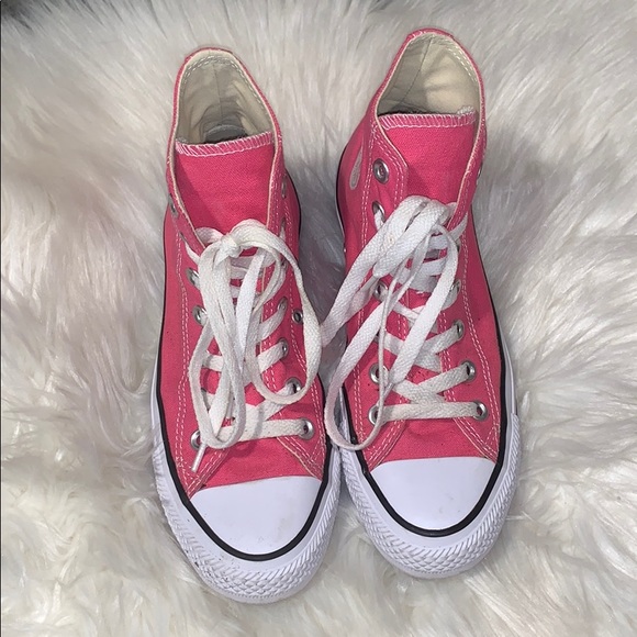 Converse Shoes - Hot Pink High-top Converse